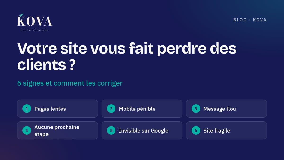 Votre site vous fait perdre des clients ? 6 signes et comment les corriger
